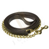 Leather Stallion Lead - Brass Chain